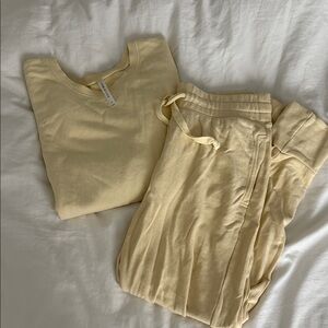 Fabletics butter yellow lounge set